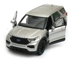 2023 Ford Explorer American Luxury Car Model Diecast Silver 1:34 Scale Welly