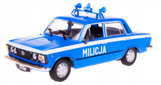 Fiat 125p "Milicja" Police Polish Vintage Car Model Diecast Blue 1:43 Daffi