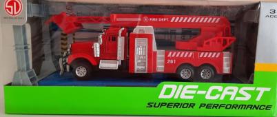 Fire Department 261 USA Fire Brigade Car Model Metal Diecast Moving Ladder