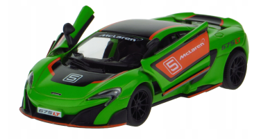 McLaren 675LT Race Italian Car Model Diecast Green Toy Open Doors 1:36 Kinsmart