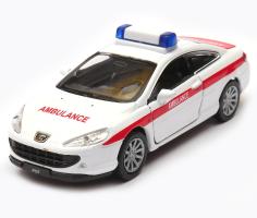 Peugeot Coupe 407 French Car Ambulance Model Diecast Toy 1:34-1:39 Welly