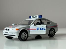 BMW 328i Police France Car Model Toy Diecast Amercom 1:43