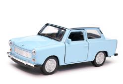 Trabant 601 East Germany Car Model Diecast White/Blue 1:34-1:39 Scale Welly