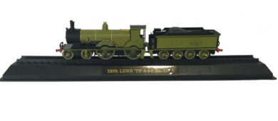 1899: LSWR T9 4-4-0 No. 117 British Steam Locomotive Model Diecast Amercom 1:76