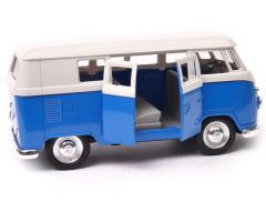 1963 Volkswagen T1 Bus Germany Vintage Car Model Diecast Blue 1:34