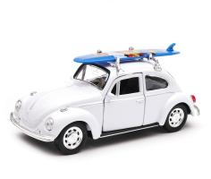 Volkswagen Beetle Serfing Germany Classic Car Model Diecast White Toy 1:34 Welly