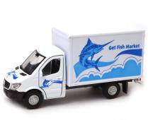 Mercedes-Benz Sprinter Cargo Box Fish Car Model Diecast 1:34-1:39 Scale Welly
