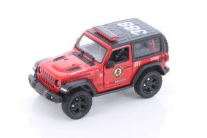 2018 Jeep Wrangler Firefighter American Car Model Diecast Toy1:34 Scale Kinsmart