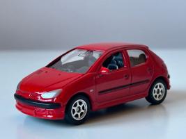 Peugeot 206 Red Model Diecast 1:60 Scale Welly