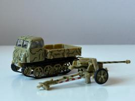 Car Truck Steyr RSO/01 + Pak40 1944 German Wehrmacht Military Model Diecast 1:72