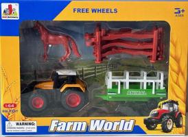 1 Little Set Farm World with Tractor Trailer Horse Model Diecast Toy