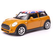 New Mini Hatch Flag British Car Model Toy Orange Diecast 1:34-1:39 Scale Welly