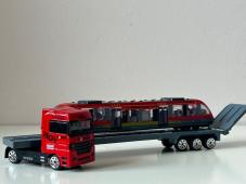 Lorry Transporter Trailer + White Blue Colour Train Model Diecast Toy 1:87 Scale