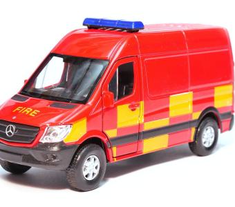 Mercedes-Benz Sprinter Panel Van Fire Car Van Model Diecast 1:34-1:39 Welly