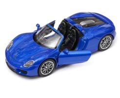 Porsche 918 Spyder Germany Car Model Toy Blue Diecast 1:34-1:39 Scale Welly