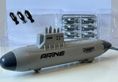 Military Submarine Model Light Grey Toy Interial Power Friction Pull-Back Launch