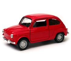 Fiat 600 Classic Italian Car Model Red Diecast 1:34-1:39 Scale Welly