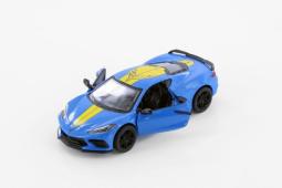 2021 Corvette American Car Model Toy Diecast Blue 1:36 Scale Kinsmart