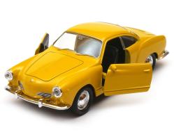 VW Karmann Ghia Coupe Germany Car Model Yellow Diecast 1:34-1:39 Scale Welly