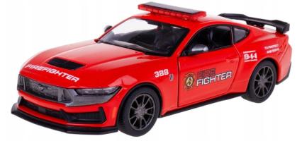 2024 Ford Mustang Firefighter Car Model Diecast Red Toy 1:38 Scale Kinsmart