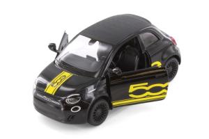 Fiat 500e Popular Italian Family Car Model Diecast Black 1:28 Scale Kinsmart