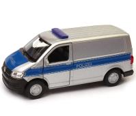 Volkswagen T6 Van Police Germany Blue Car Model Diecast 1:34 Welly