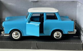 Trabant 601 Car Classic East Germany Model Toy Diecast Blue 1:32 Scale Pull Back