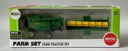Little Farm Tractor Set Combine Harvester 9800 Model Diecast Toy Moving Parts