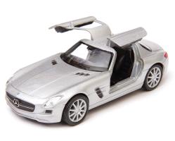 Mercedes-Benz SLS AMG Germany Sports Car Model Silver Diecast 1:34-1:39 Welly