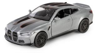 BMW M4 CSL Germany Car Model Silver Diecast Toy RMZ City 1:34-1:39 Scale