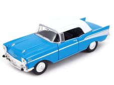 1957 Chevrolet Bei Air American Legendary Car Model Diecast Blue 1:34-1:39 Welly