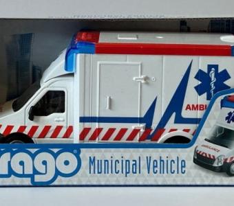 Ambulance Municipal Car with Stretcher Model Toy Diecast 1:43 Scale Bburago