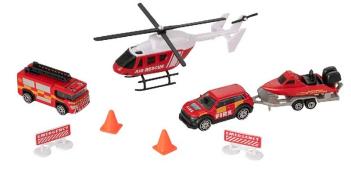 Playset Rescue Helicopter Fire Brigad Boat Model Toy Diecast Teamsterz 1:64-1:87