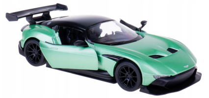 Aston Martin Vulcan British Car Model Diecast Green Toy Open Doors 1:38 Kinsmart