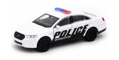 Ford Police Interceptor USA Car Model Toy White Diecast 1:34-1:39 Scale Welly