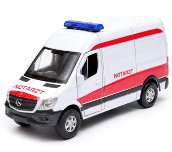 Mercedes-Benz Sprinter Panel Van Ambulance Notarzt Car Model Diecast 1:34 Welly