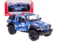 2018 Jeep Wrangler Camo USA Car Model Diecast Toy Open Doors Blue 1:34 Kinsmart