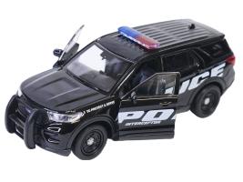 2023 Ford Explorer Police USA Car Model Black Diecast 1:34-1:39 Scale Welly