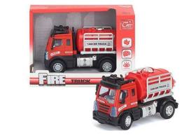 Tanker Truck Fire Brigade Car Model Pull-Back Action Light&Sound Red Toy