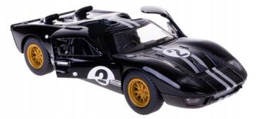 1966 Ford GT40 MKII 2 USA Car Model Diecast Black Toy Open Doors 1:32 Kinsmart