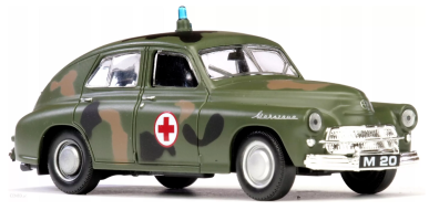 Warszawa M-20 Ambulance Military Polish Vintage Car Model Diecast 1:43 Daffi