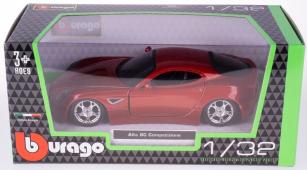 Alfa 8C Competizione Italian Sports Car Model Red Diecast 1:32 Scale Bburago