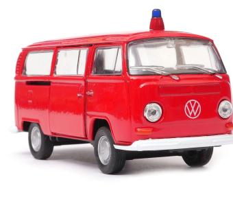 1972 Volkswagen T2 Bus Fire Brigade Germany Car Model Diecast 1:34-1:39