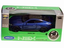 BMW M4 Legendary Germany Car Model Diecast Blue 1:34 Welly Opening Doors