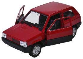 Fiat Panda Italian Classic Car Model Red Diecast 1:34-1:39 Scale Welly