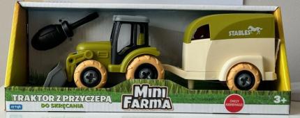 Tractor with Trailer Stables + Horse Model Toy DIY Assembling Moving Parts