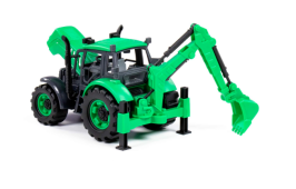 Tractor Farm Progress with Excavator Open Hood Green Toy Gift Children