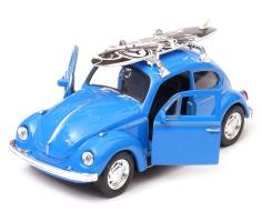 Volkswagen Beetle Surfing Germany Car Model Toy Blue Diecast 1:34-1:39 Scale