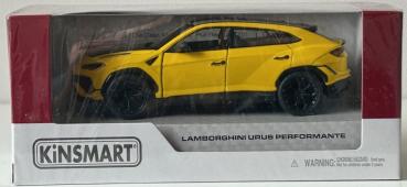 Lamborghini Urus Performant Italian Car Model Yellow Diecast 1:40 Scale Kinsmart