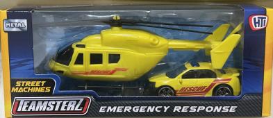 Playset Rescue Street Helicopter Car Model Toy Diecast 1:64-1:87 Teamsterz